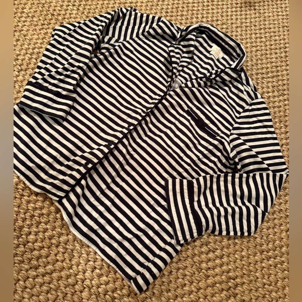 Kate Spade New York Black and White Stripe Pajama top women’s size large - Picture 3 of 9